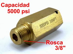 VALVULA ALIVIO 5000 PSI 3/8 MACHO