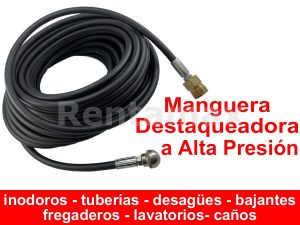 Manguera para Destaquear Cañerias Inodoros Tuberias Destapa Caños