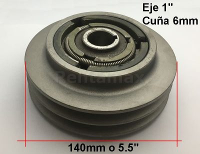 CLUTCH DOBLE FAJA 140mm Eje 25mm en A