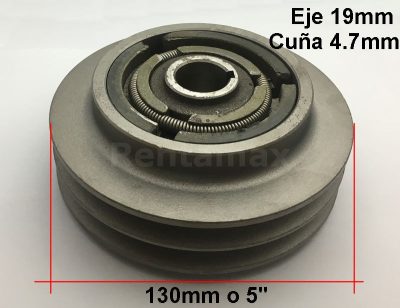 CLUTCH POLEA DOBLE FAJA 130mm Eje 19mm